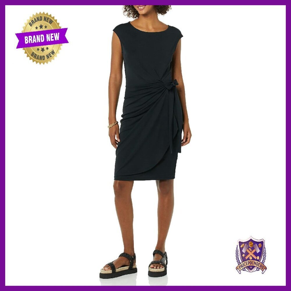 Faux Wrap Dress Slim Fit Matte Jersey 39" Length Day to Night